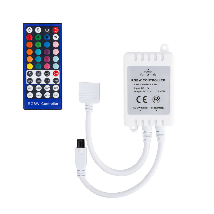 12V RGBW LED Strip Controller + IR Remote Control Dimmer 
