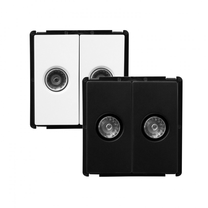 Double Modern TV Socket 