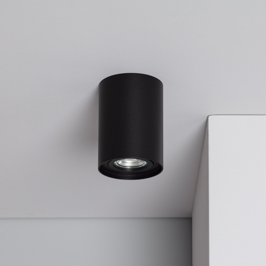 Quartz Metal Ceiling Lamp in Black