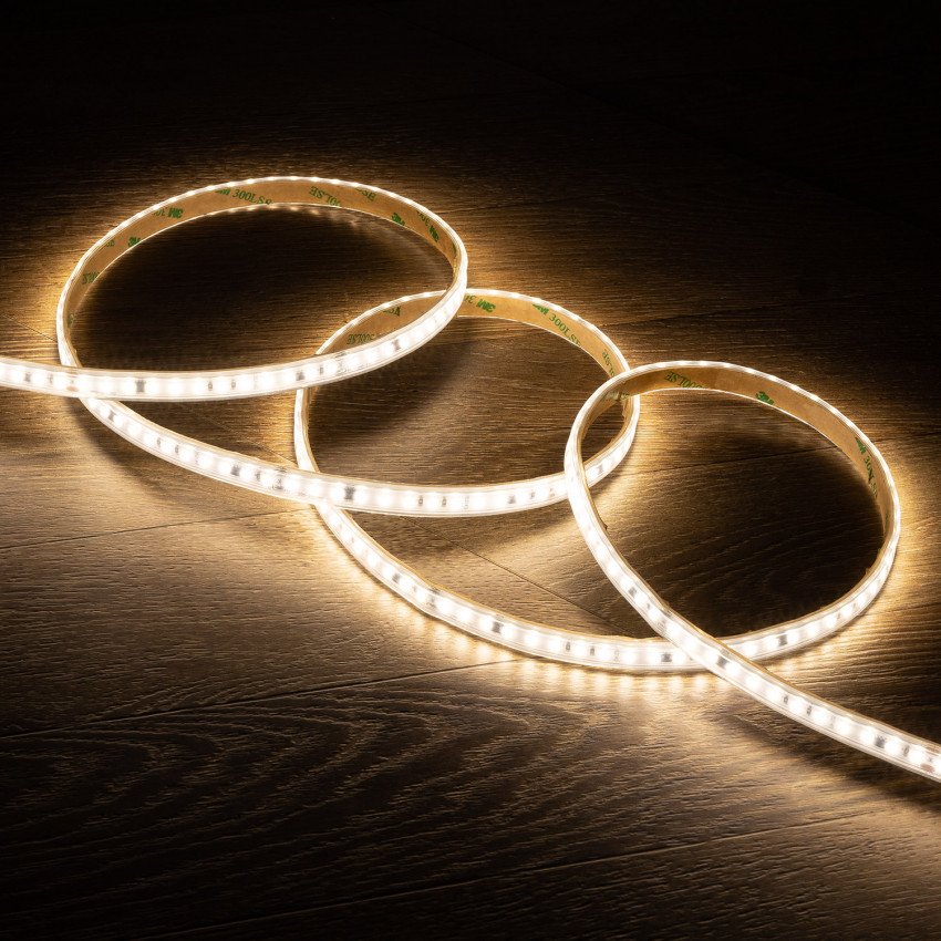 220V AC 120 LED/m High Lumen Daylight IP65 Dimmable 12mm Wide LED Strip Autorectified Custom Cut every 10 cm