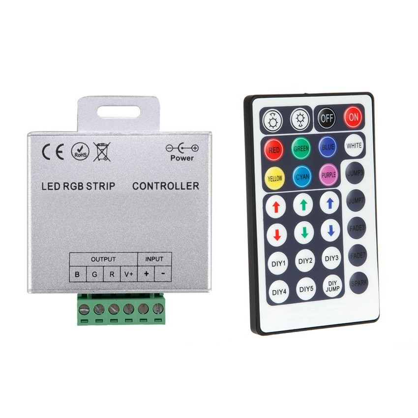 12/24V RGB LED Strip Controller + IR Remote Control Dimmer with 28 buttons