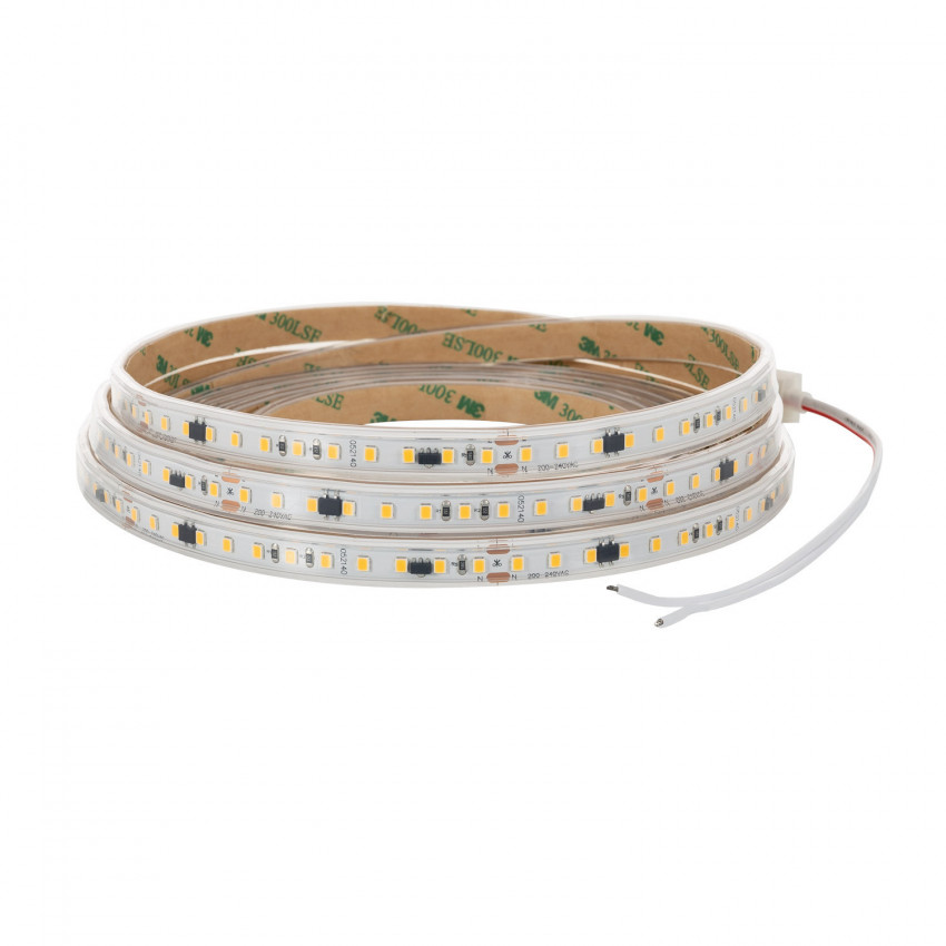 220V AC 120 LED/m Warm White IP65 Dimmable LED Strip Autorectified Custom Cut every 10 cm