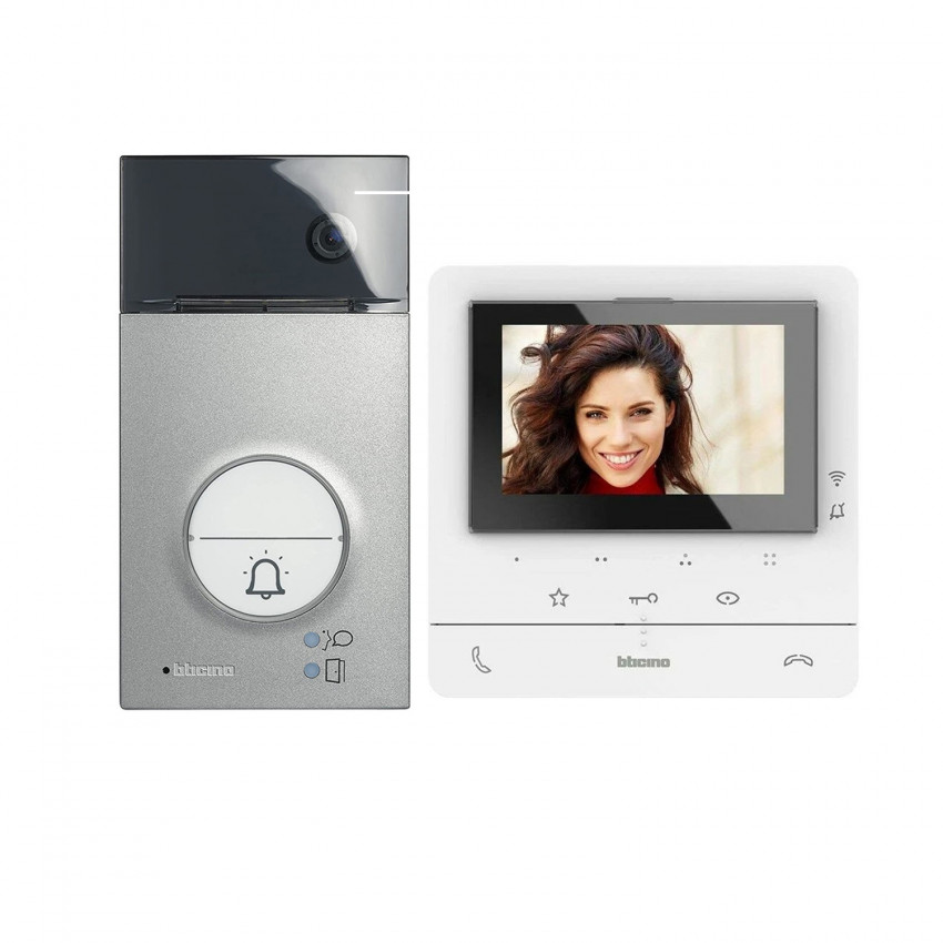 BTICINO 364614 1 House 2-Wire CLASSE 100 Connected Video Entry Kit with LINEA 3000 Panel and Handsfree Monitor