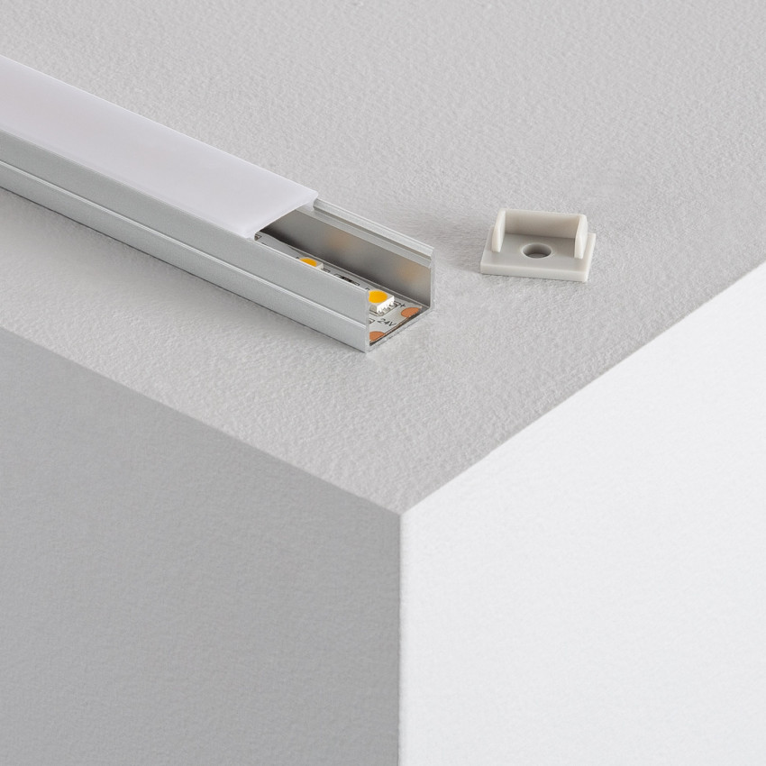 Aluminium Profile with Continuous Cover for LED Strips up to 16mm