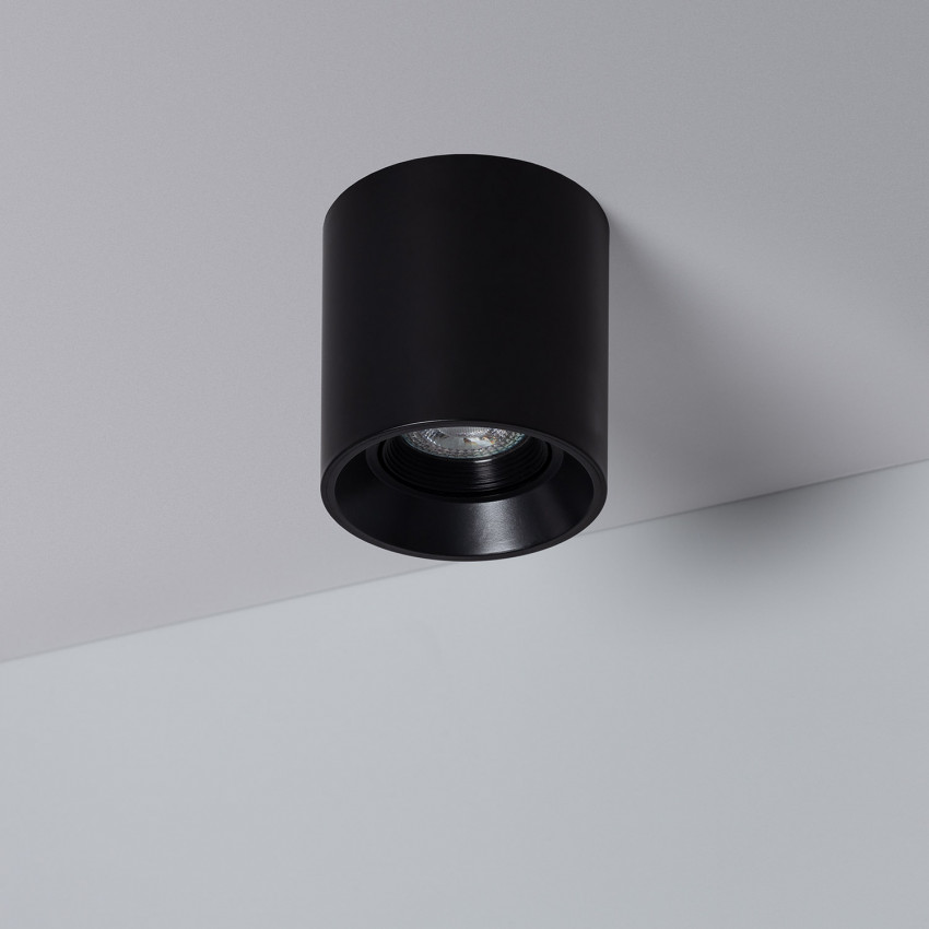 Ceiling Lamp in Black with GU10 Space Bulb 