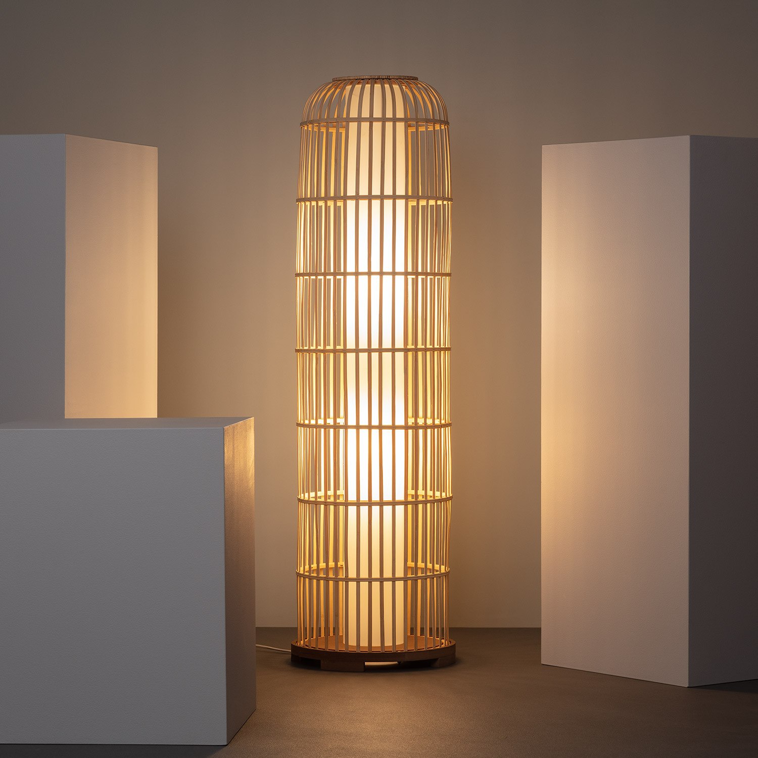 Manddy Bamboo Floor Lamp Ledkia