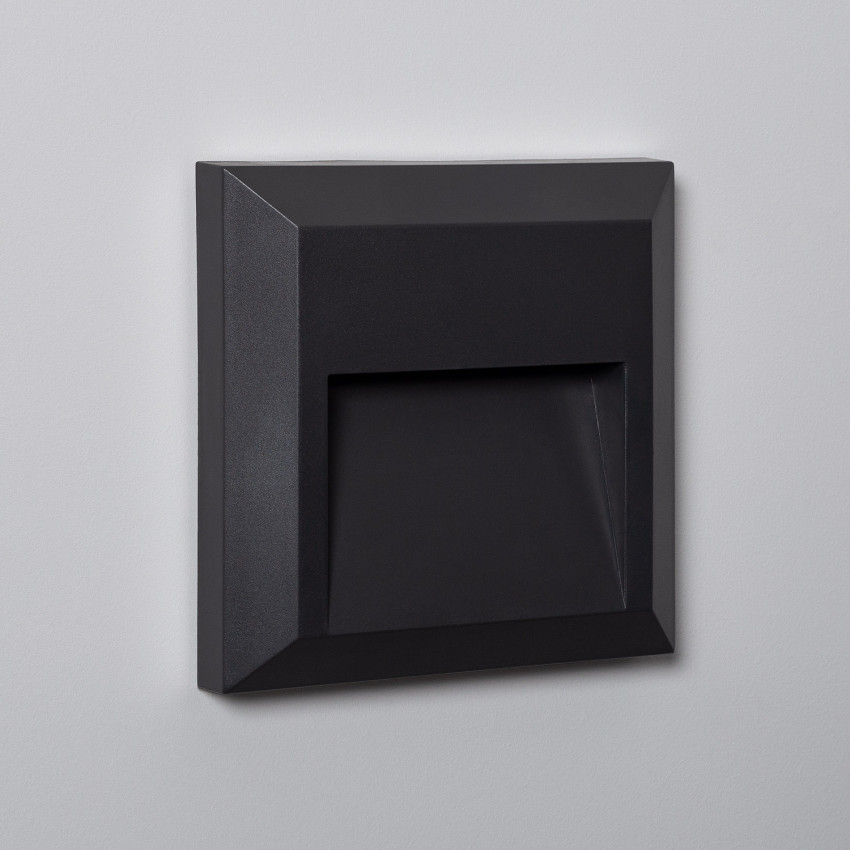 1W Byron Square Surface Black Outdoor LED Wall Light 