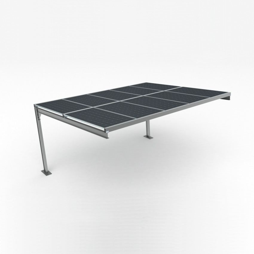 Parking Canopy Structure for Solar Panels Ground Mounted Metal Finish